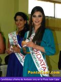 Visita de las Candidatas a Reina de Ambato 2013 a la Plaza Juan Cajas de Ambato